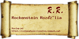 Rockenstein Rozália névjegykártya